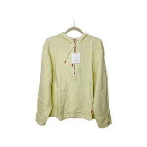 SWIMS 100% Linen Pullover Hooded Shirt Medium